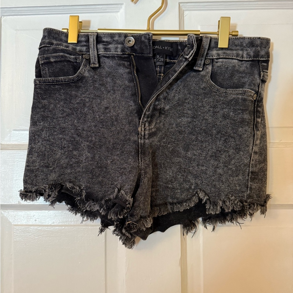 Kendall & Kylie Black Jean Shorts Distressed Frayed Hem